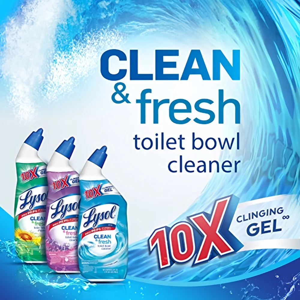 Lysol Toilet Bowl Cleaner Gel Forest Rain Scent 24 oz (Pack of 14)