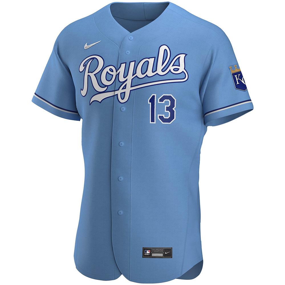 Mens Kansas City Royals Salvador Perez Cool Base Replica Jersey Light Blue
