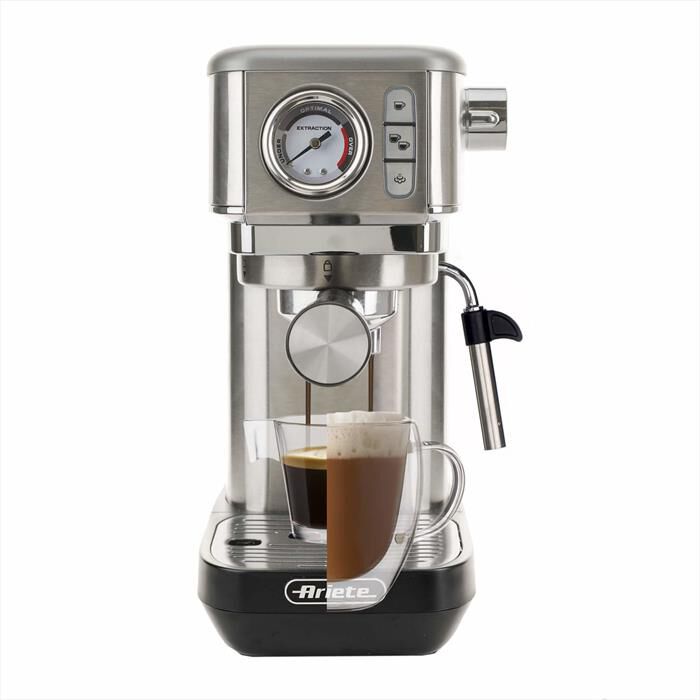ARIETE - 1381 Macchina da caffè espresso con manometro-Silver