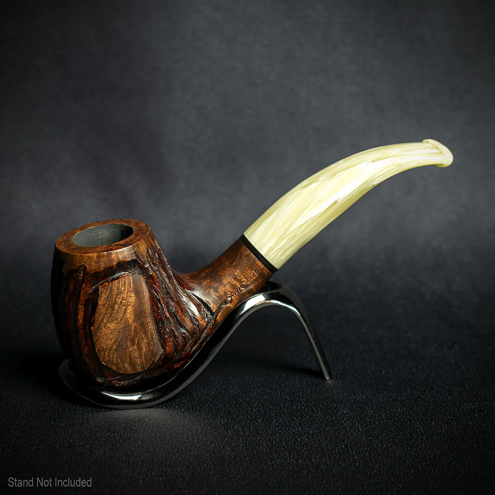 Jean Claude 9mm Filter Dark Rustic Briar Smoking Pipe - Shape 50