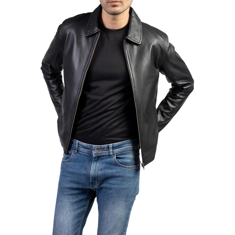 Collar Premium Leather Jacket Men