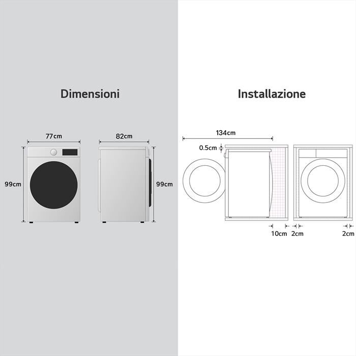 LG - Asciugatrice RH18U8AVCW 18Kg Classe D-Bianco