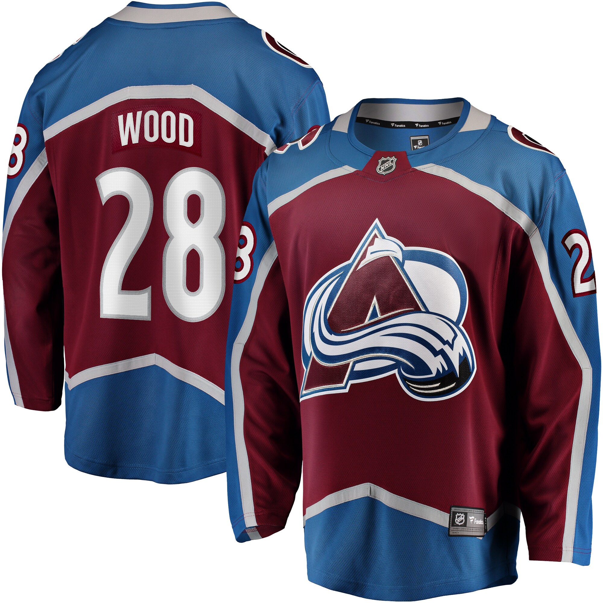 Miles Wood Colorado Avalanche Fanatics Home Breakaway Jersey – Maroon