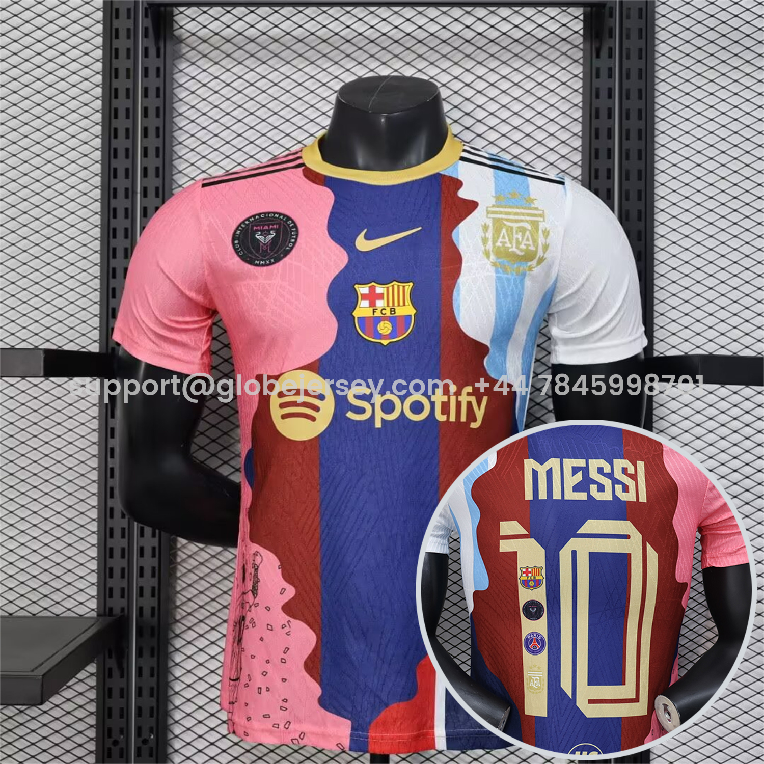 Messi Career Commemorative Jersey - Player Version - INT M.A.M Argentina Barcelona Paris Saint-Germain PSG