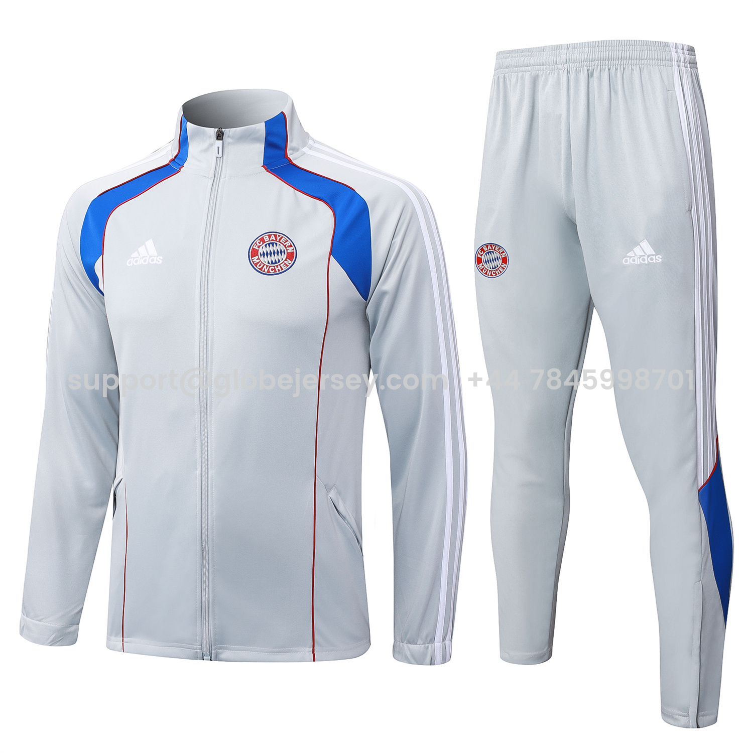 Bayern Munich 25-26 Jacket Training Tracksuit - Grey Throwback Jackets & Pants