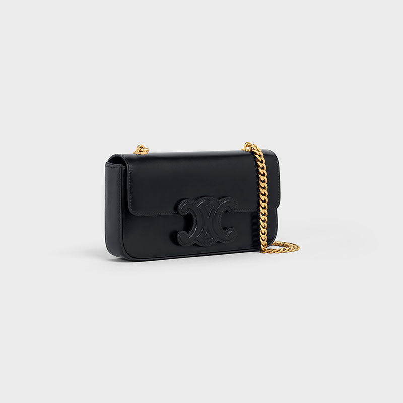 CHAIN SHOULDER BAG CUIR TRIOMPHE IN SHINY CALFSKIN