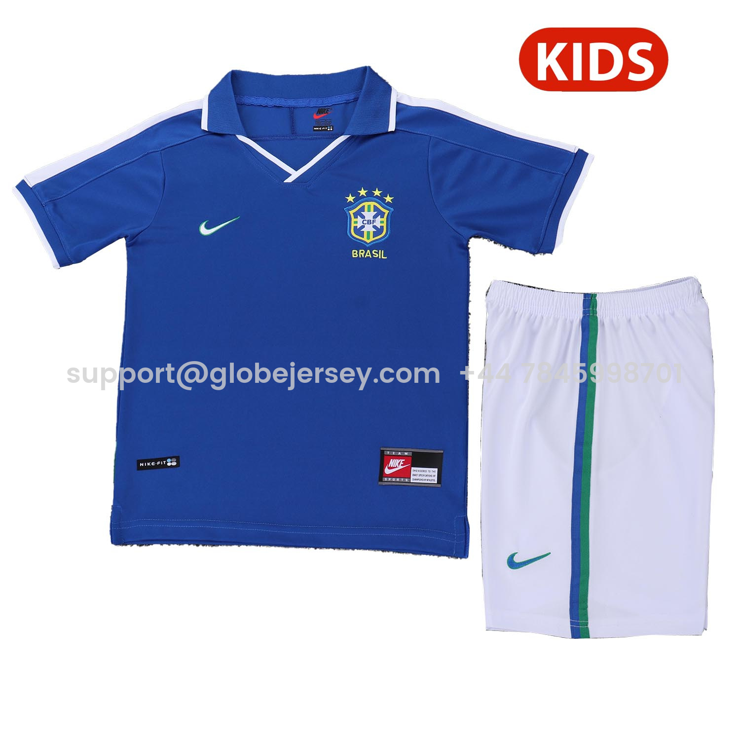 Retro Brazil 1997 Away Kids Kit