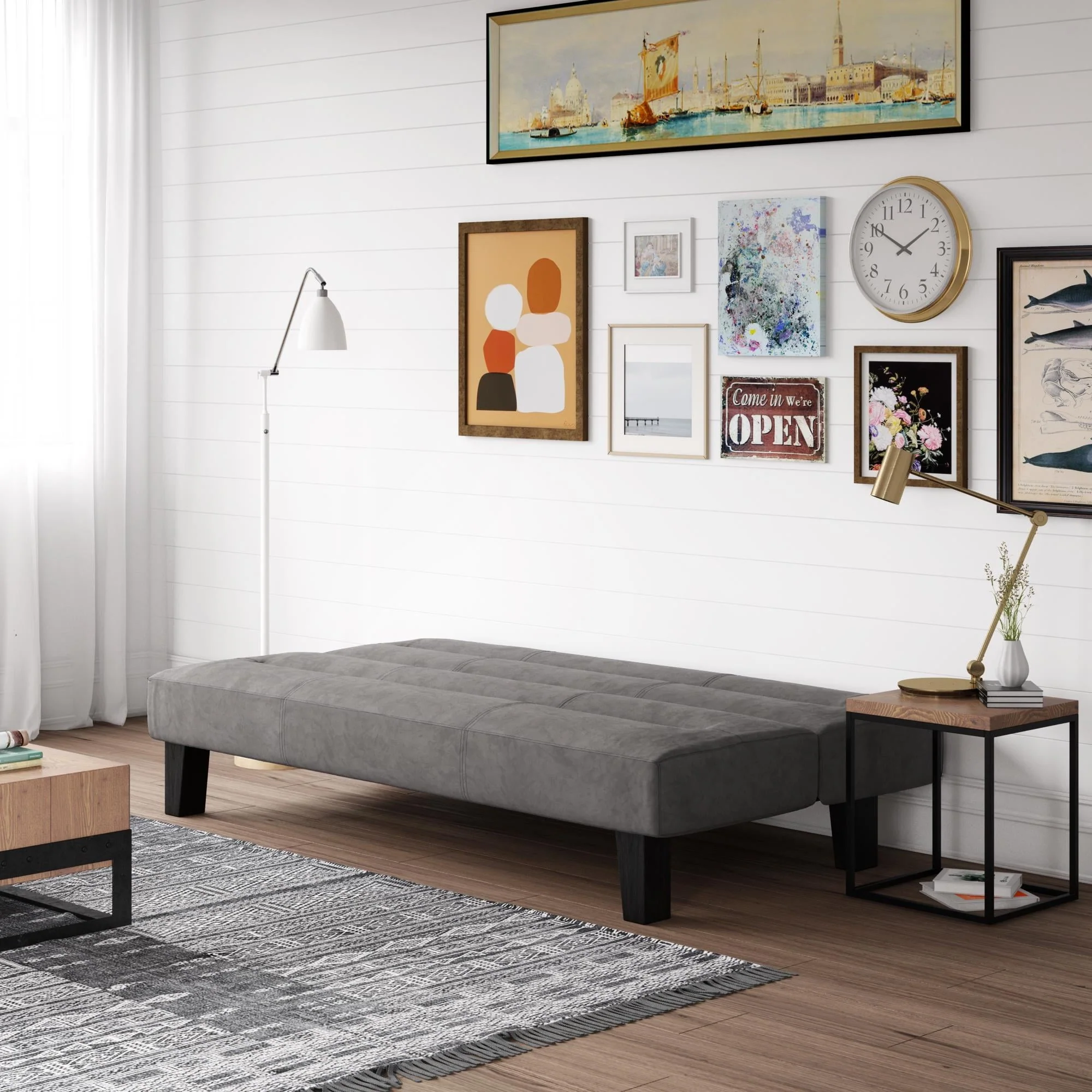 DHP Kebo Futon with Microfiber Cover, Gray