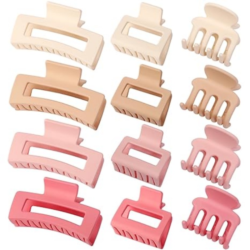 SWEETCLAWZ 12 Pcs Hair Clips for Women 3 Styles Small Medium Large