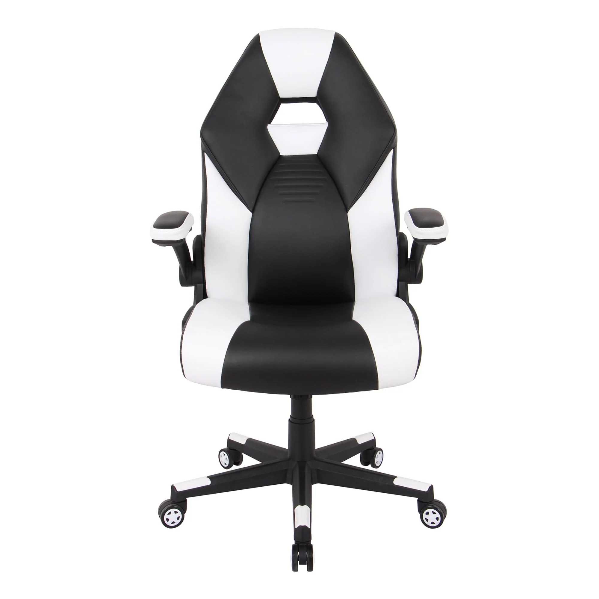 RS Gaming™ RGX Faux Leather High-Back Gaming Chair, Black/White, BIFMA Compliant