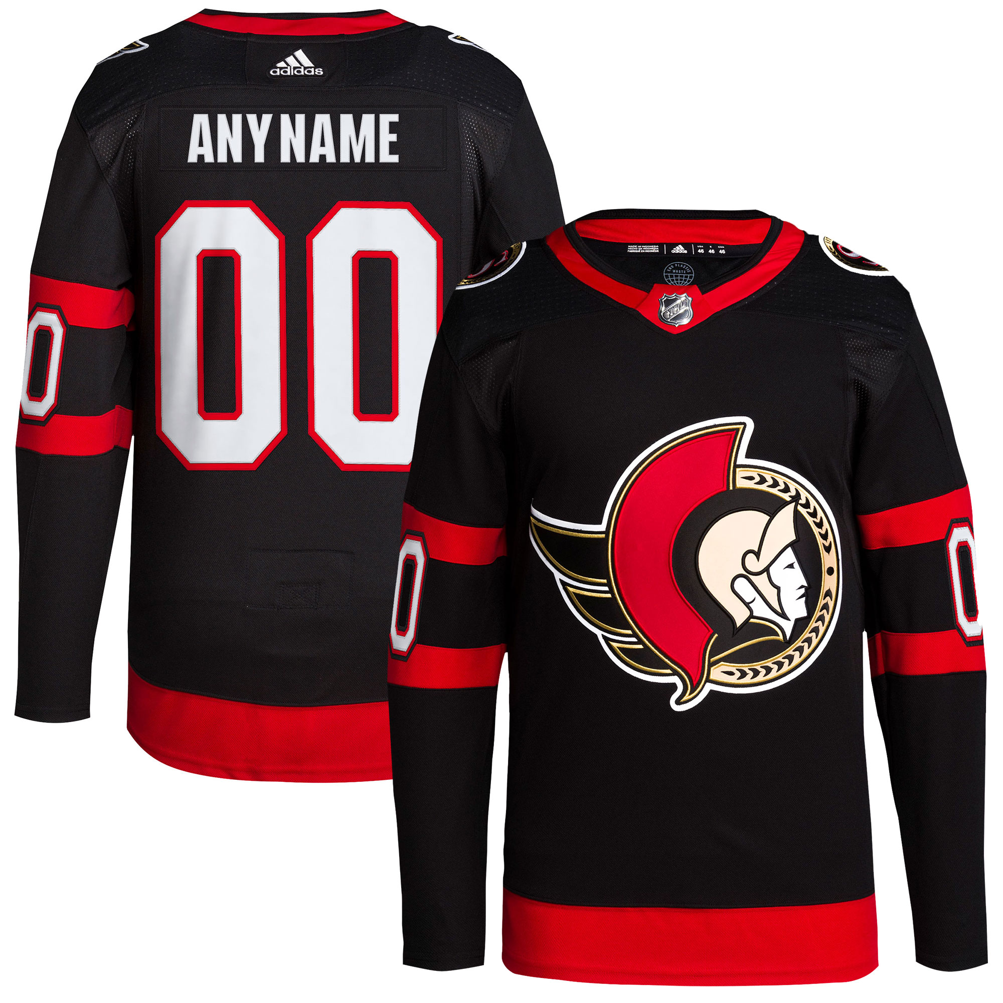 Ottawa Senators   Home  Primegreen  Custom Jersey – Black