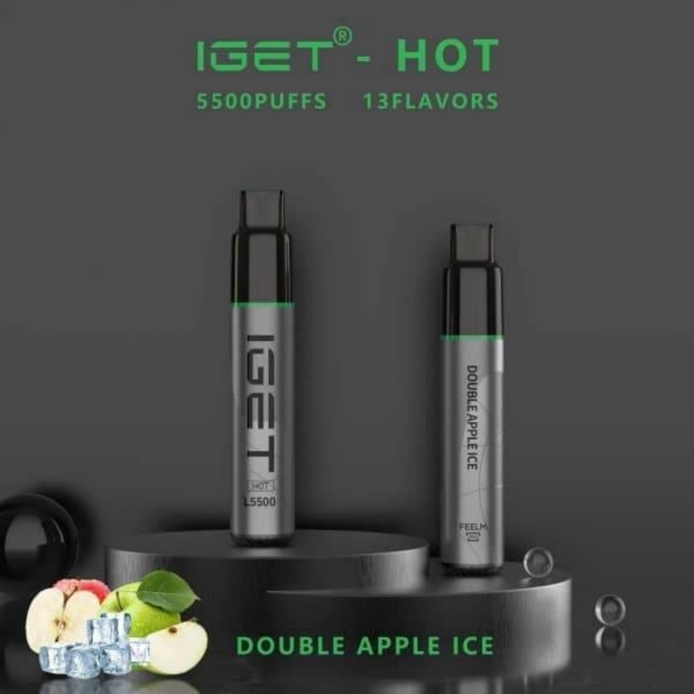 IGET HOT 5500 Puffs Double Apple Ice 2PCS