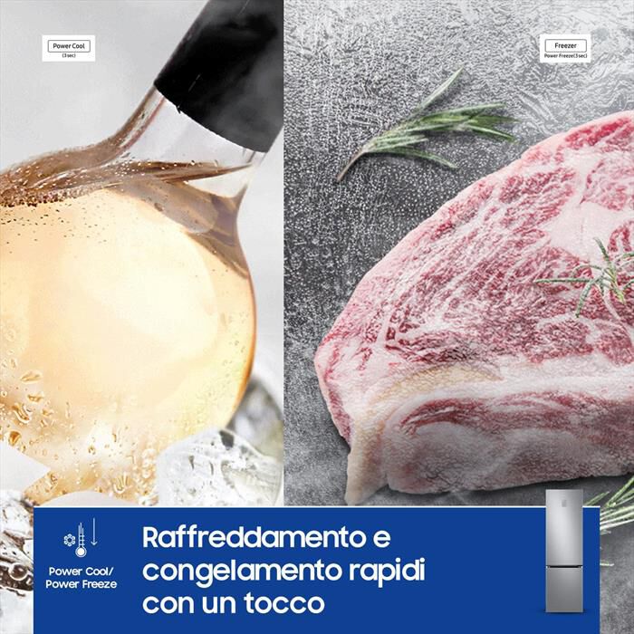 SAMSUNG - Frigorifero combinato RB38C676CS9/EF ClasseC 390lt-METAL INOX