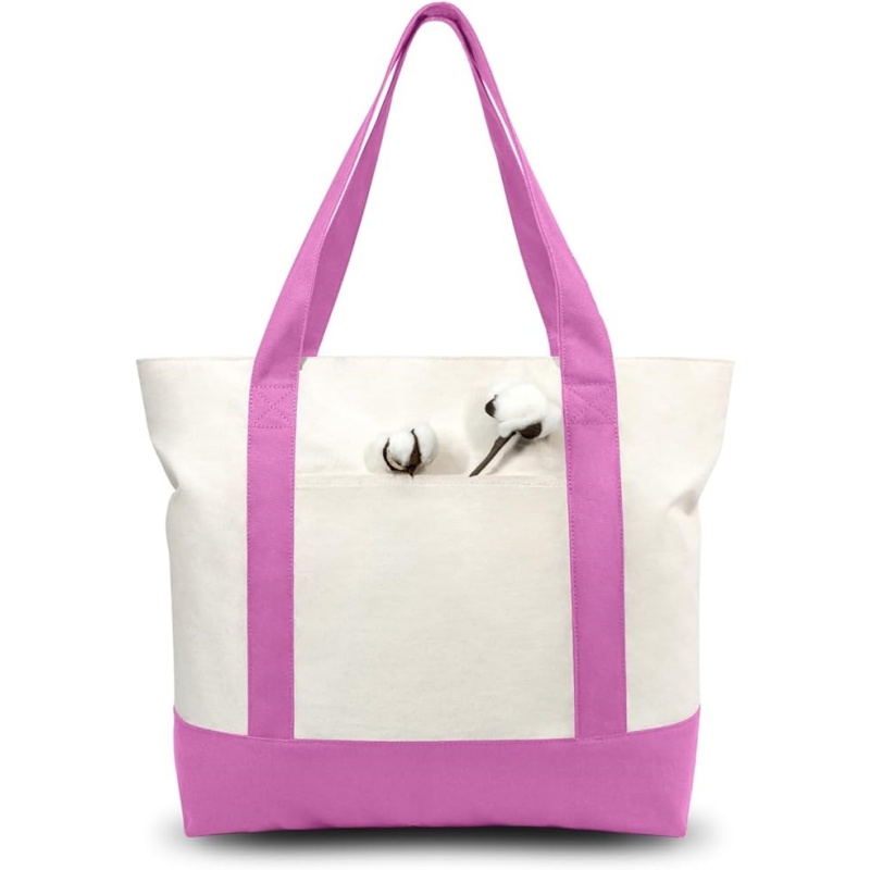 CANVORY 1-Pack Canvas Tote Bag with an External Pocket