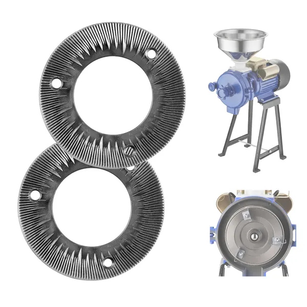 2PCS Grinding Sheets for Electric Grain Mill Grinder, Cast Iron Dry Grinding Discs, Replacement Grinding Plates Compatible with GM-001, GM-002, GM-003 Corn Spice Mill Grinder