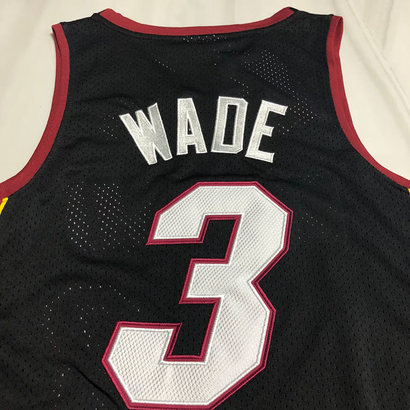 Heat 3# Wade Black Embroidered AU Jersey