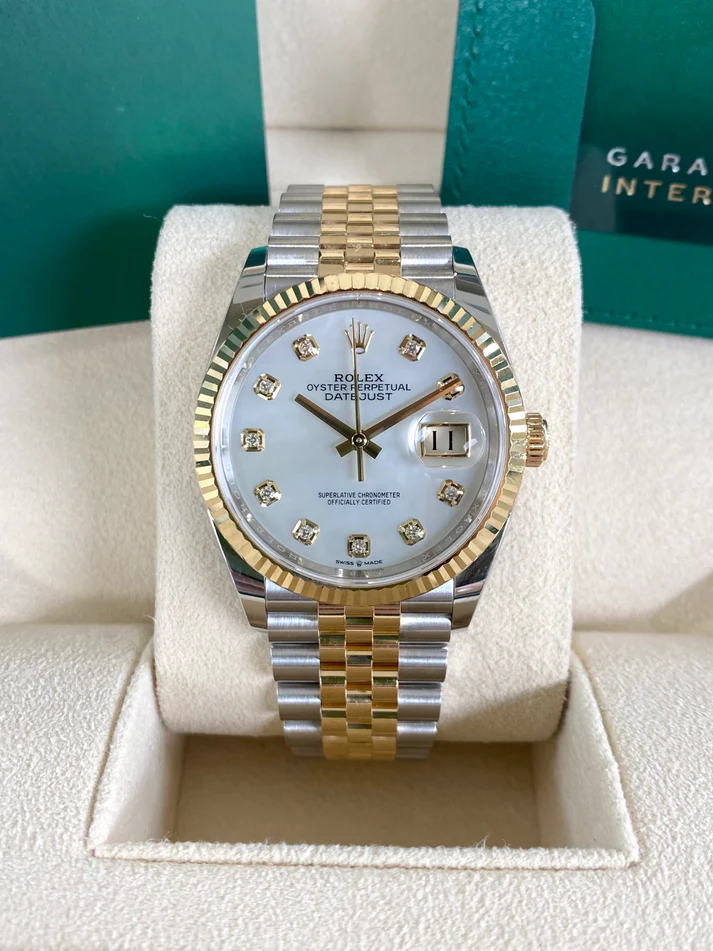 【Super Clone】RLX  Datejust 36mm 126233 MOP Diamond Dial Jubilee Two-Tone Bracelet Watch