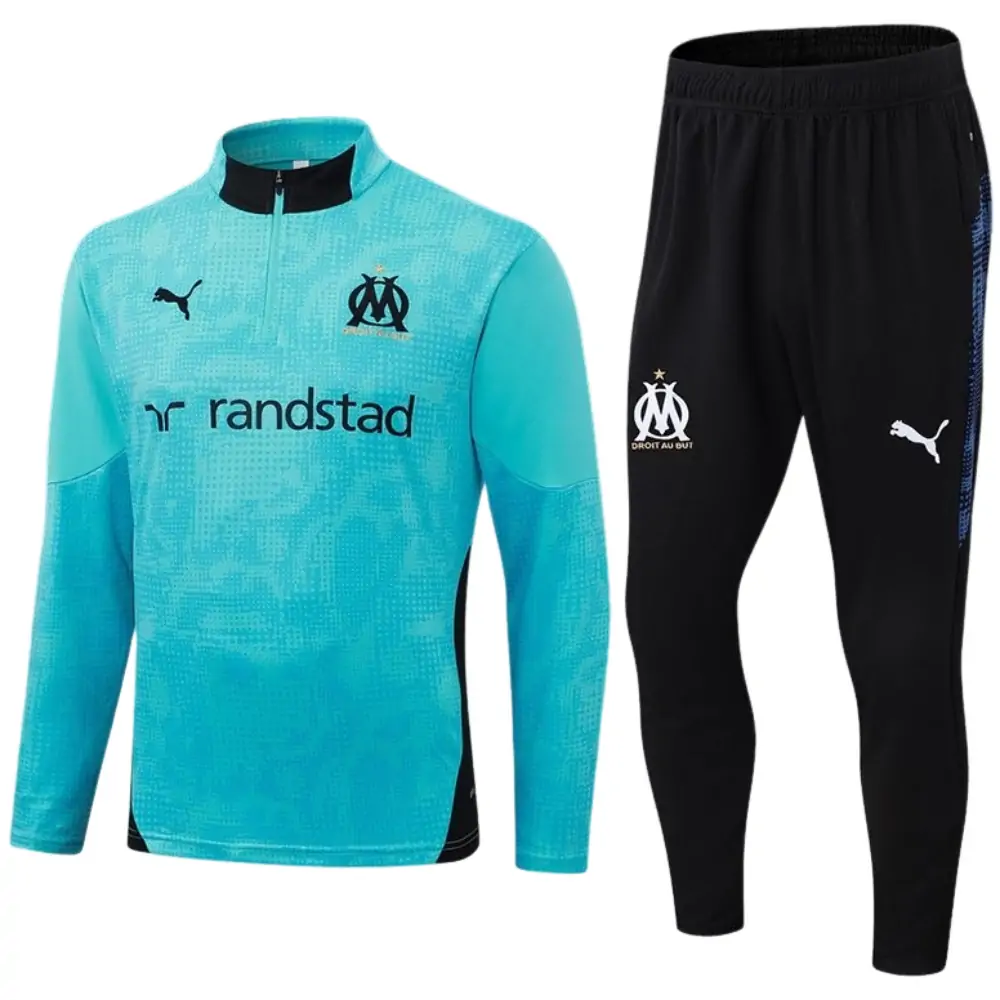 2025/26 Marseille Light Blue Half-Zip Training Jersey