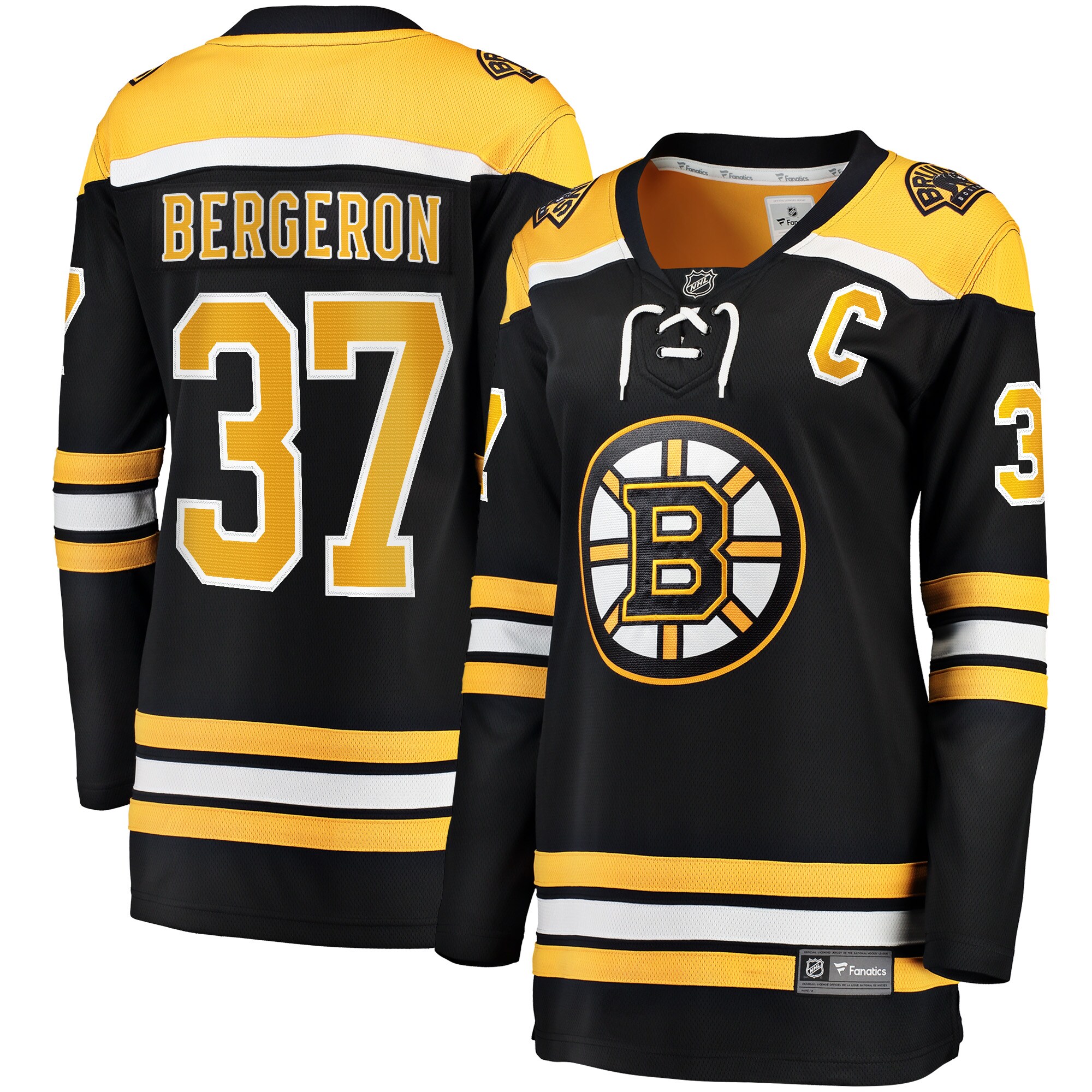 Patrice Bergeron Boston Bruins Fanatics Women’s Captain Patch Home Breakaway Jersey – Black