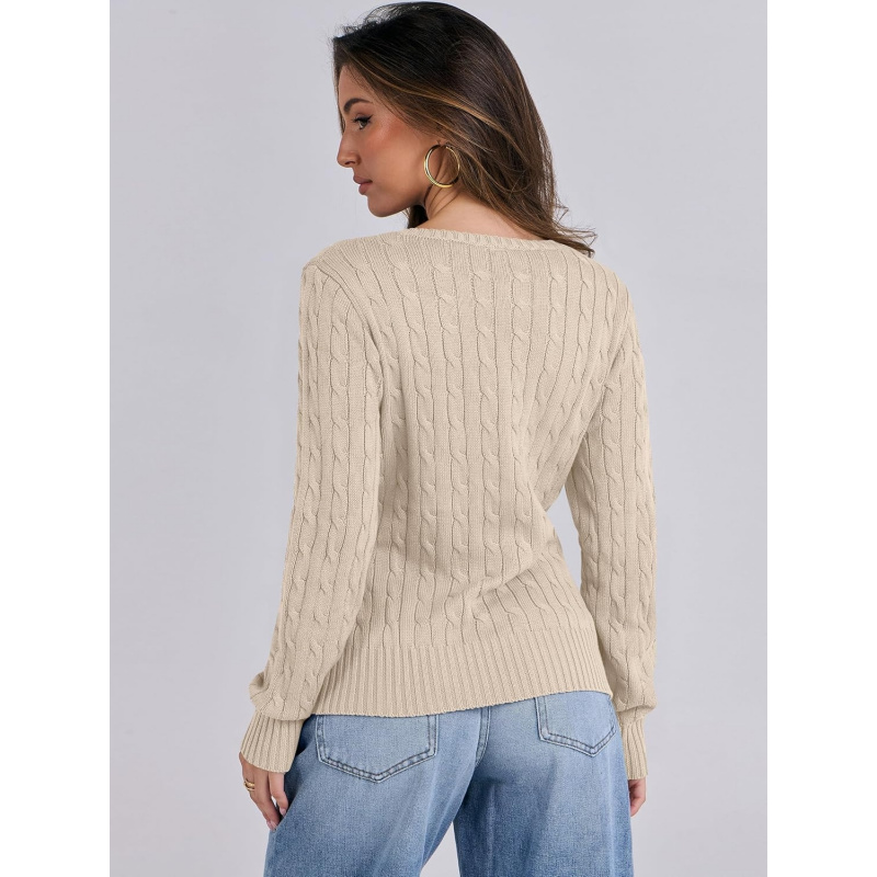 Women's Long Sleeve Cable Knit Sweater