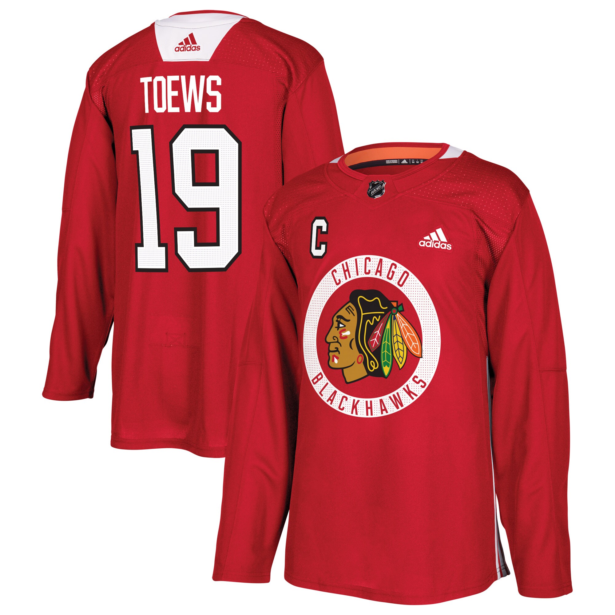 Jonathan Toews Chicago Blackhawks  Practice   Jersey – Red