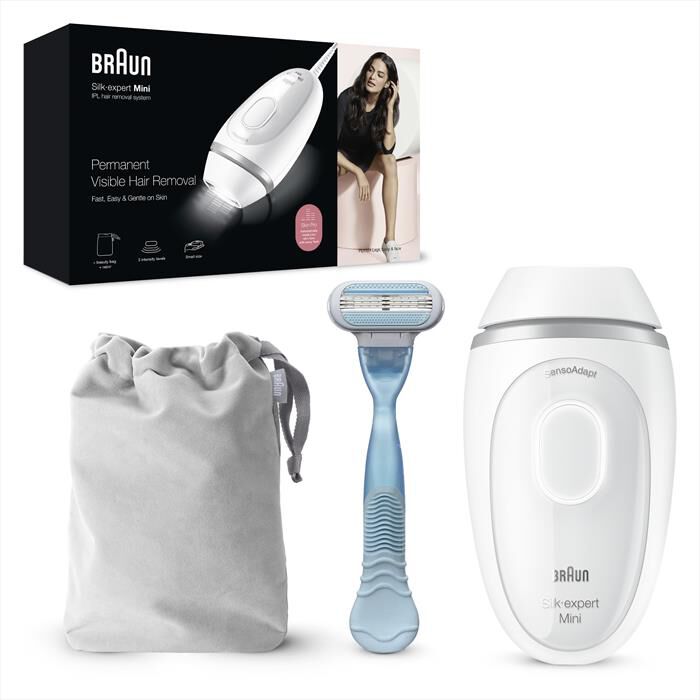 BRAUN - Epilatore a Luce Pulsata SILK-EXPERT MINI PL1124-Bianco