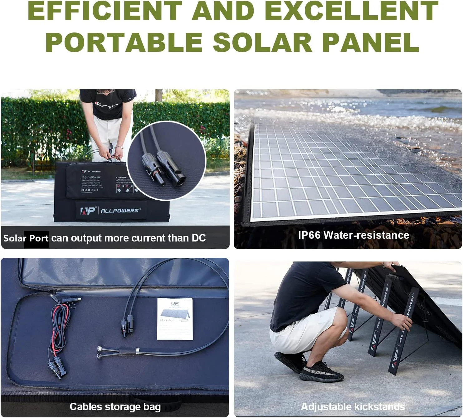 ALLPOWERS R1500+SP037 Solar Generator Set, 1600W 1056Wh LiFePO4 Portable Power Station with 400W Folding Solar Panel, Solar Charger Battery for Camping, Home Backup [Shipping Separately]