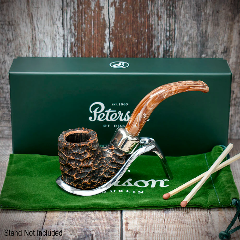 Peterson of Dublin Derry Rusticated Briar Smoking Pipe - Shape 338 - 9mm