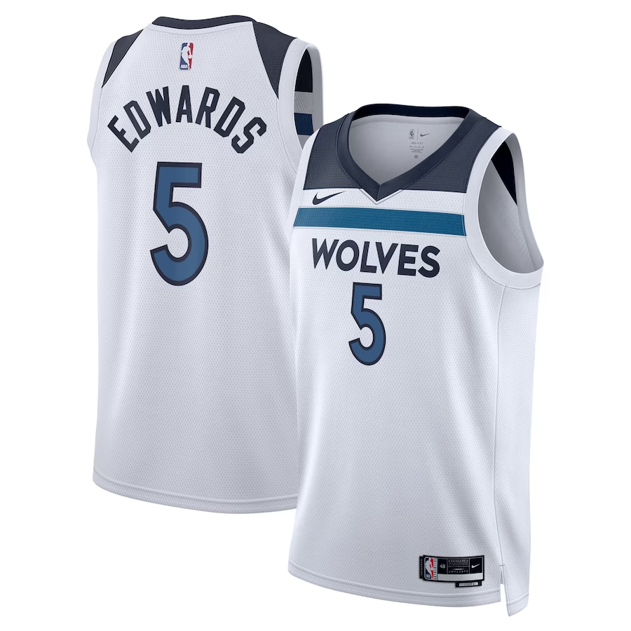 Anthony Edwards White Minnesota Timberwolves  Jersey