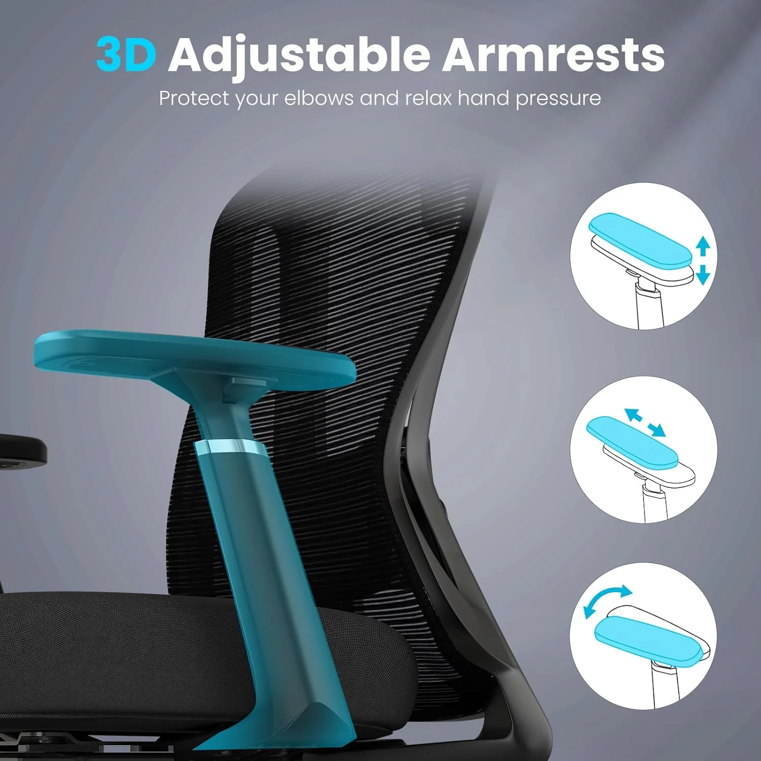 STARY Ergonomic Office Chair with Footrest, High Back Mesh Desk Chair with Adjustable Headrest & Lumbar Support, Comfortable Computer Chair for Home Office Study, White & Beige