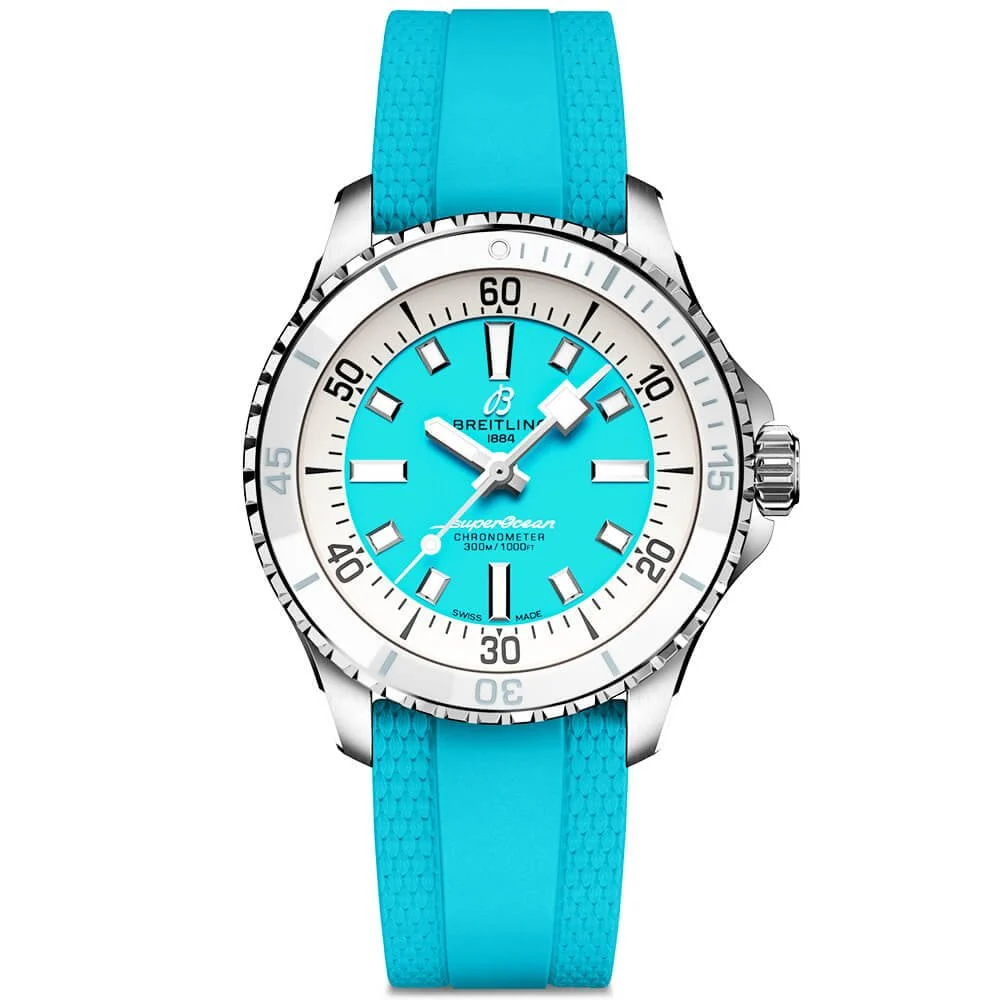 【Super Clone】BREITLINGSuperocean 36mm Turquoise Dial Ladies Automatic Strap Watch