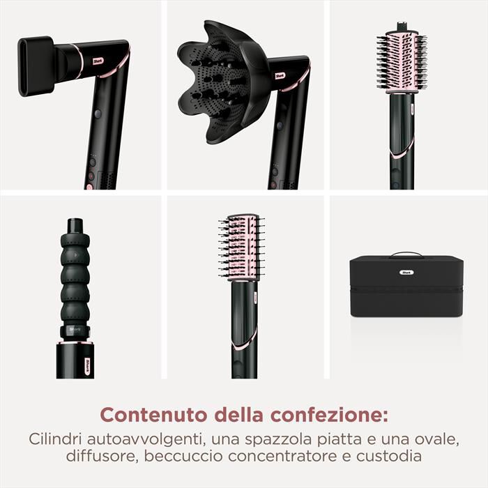 SHARK - STYLER ASCIUGACAPELLI FLEXSTYLE COMPLETE SET-Nero e Rosa Gold