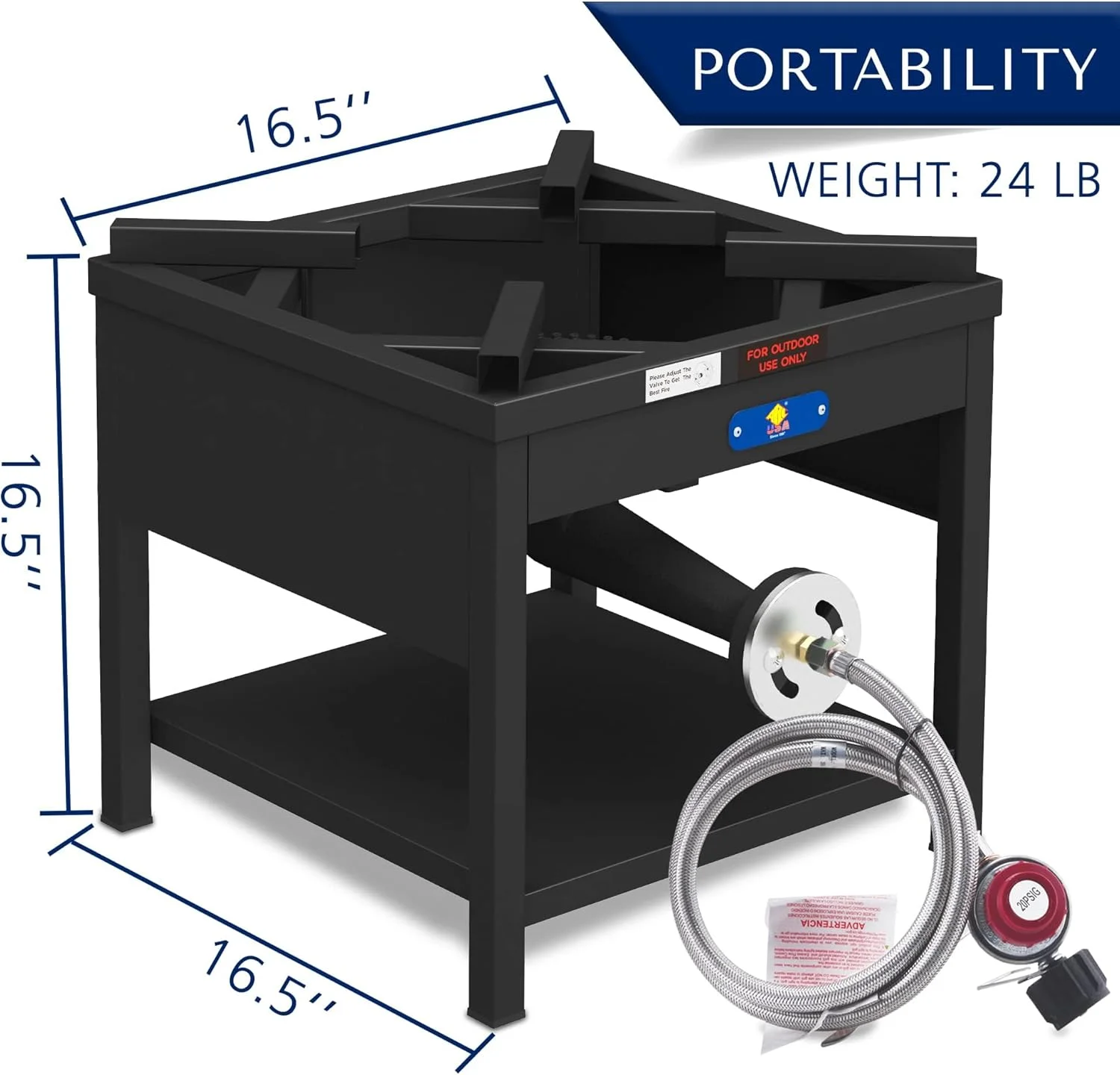 41QT Mexican Cazo Para Carnitas Set, 200,000BTU Propane Burner, 21