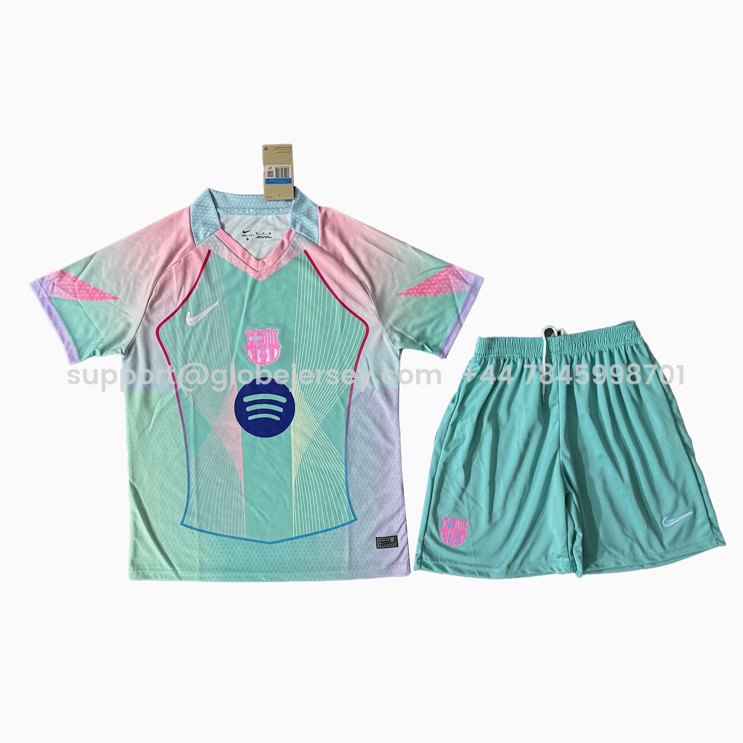 Barcelona 25-26 T90 Light Green Special Men's Adult Jersey Set - Fans Version
