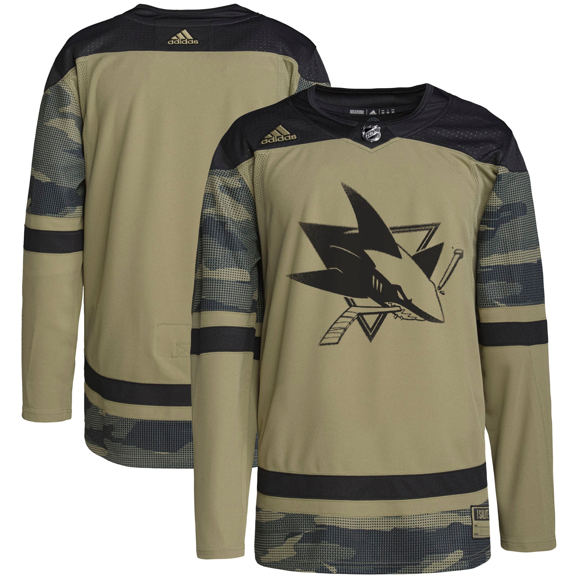 San Jose Sharks  Military Appreciation Team  Practice Jersey – Camo