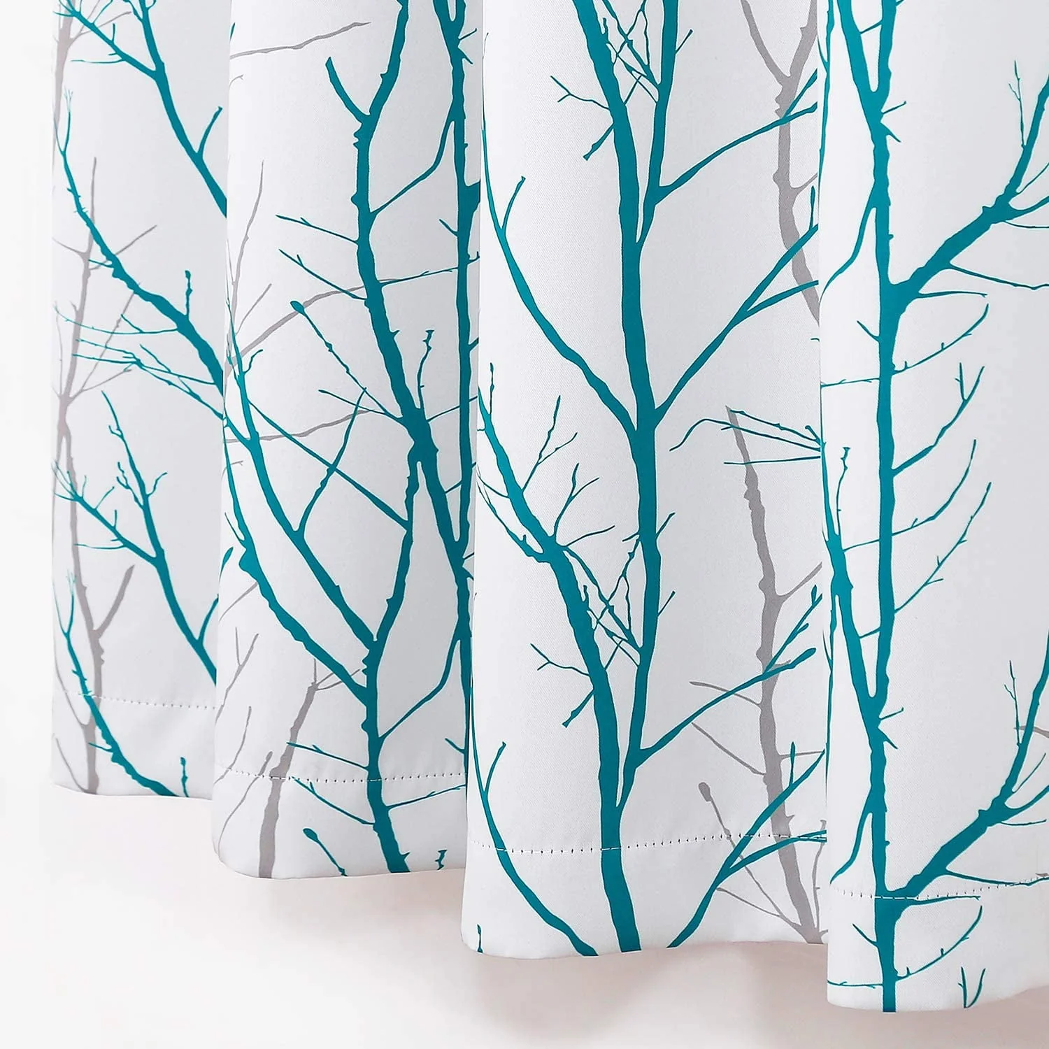 Anjee Blackout Curtains 96 Inches Long Set of 2 for Bedroom, Teal Tree Print Fashion Grommet Light Blocking Window Panels for Living Room 52