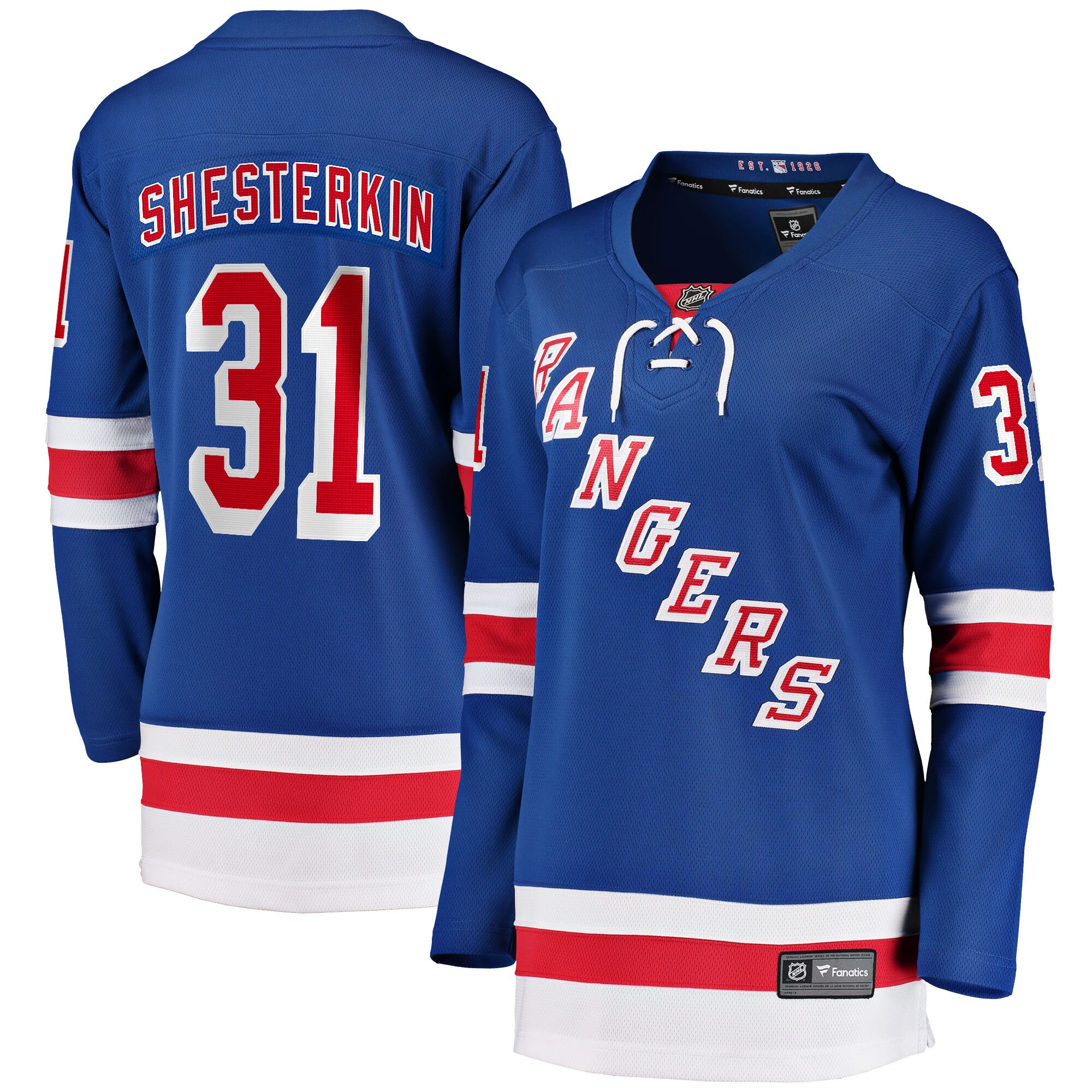 Igor Shesterkin New York Rangers Fanatics Women’s Home Breakaway Jersey – Blue
