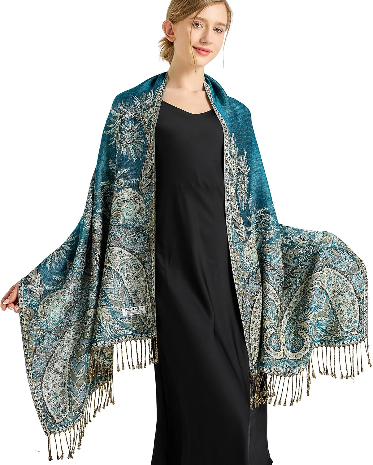 Silky Paisley Pashmina Shawl Scarf-Women's Soft