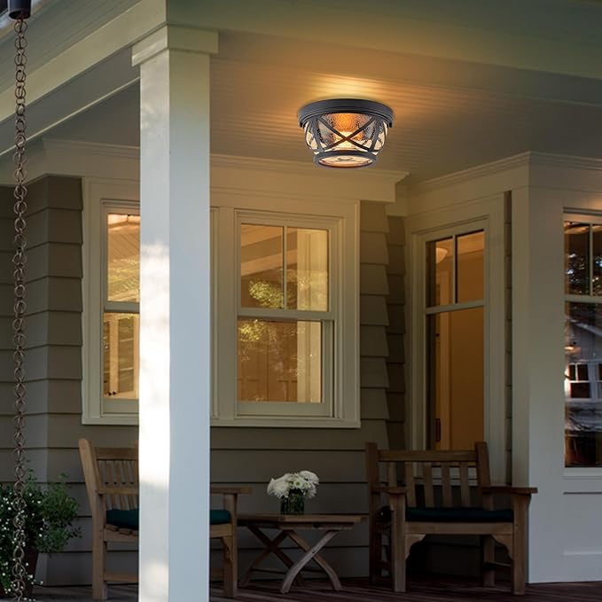 MELLOWWLITE Oil-rubbed Bronze Flush Mount Ceiling Light  Fixtures
