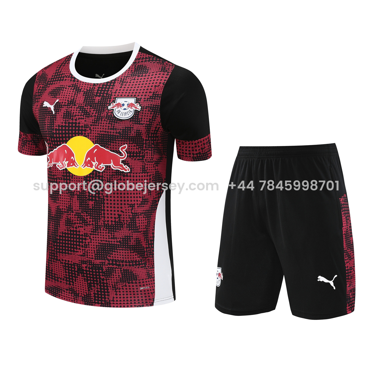 RB Leipzig 25-26 Short-Sleeve Training Set- Red Top & Black Shorts