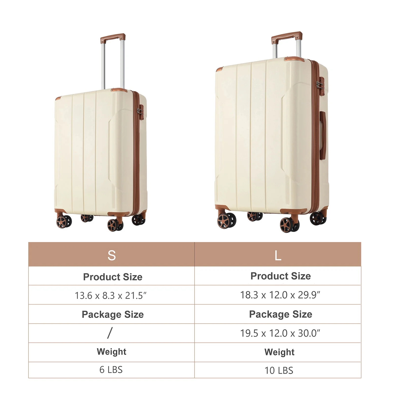 EUROCO 3 Piece Luggage Set, Expandable Hardshell Suitcase with TSA Lock and Double Spinner Wheels,ABS Lightweight Durable Travel luggage Set(20