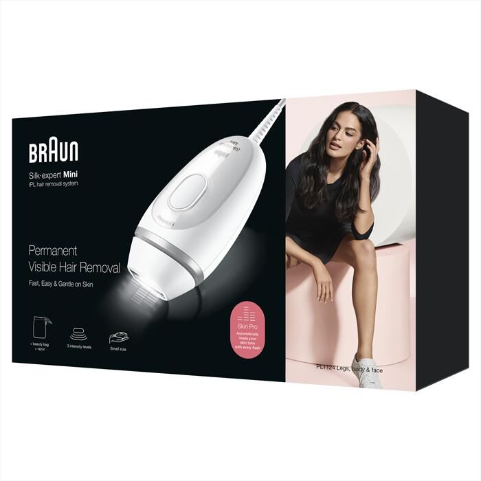 BRAUN - Epilatore a Luce Pulsata SILK-EXPERT MINI PL1124-Bianco