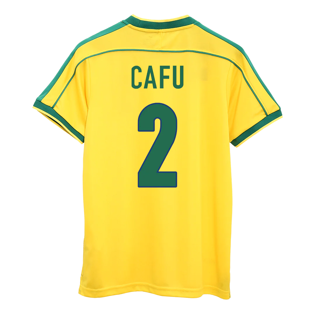 CAFU #2 Retro 1998 Brazil Home Football Jersey - World Cup