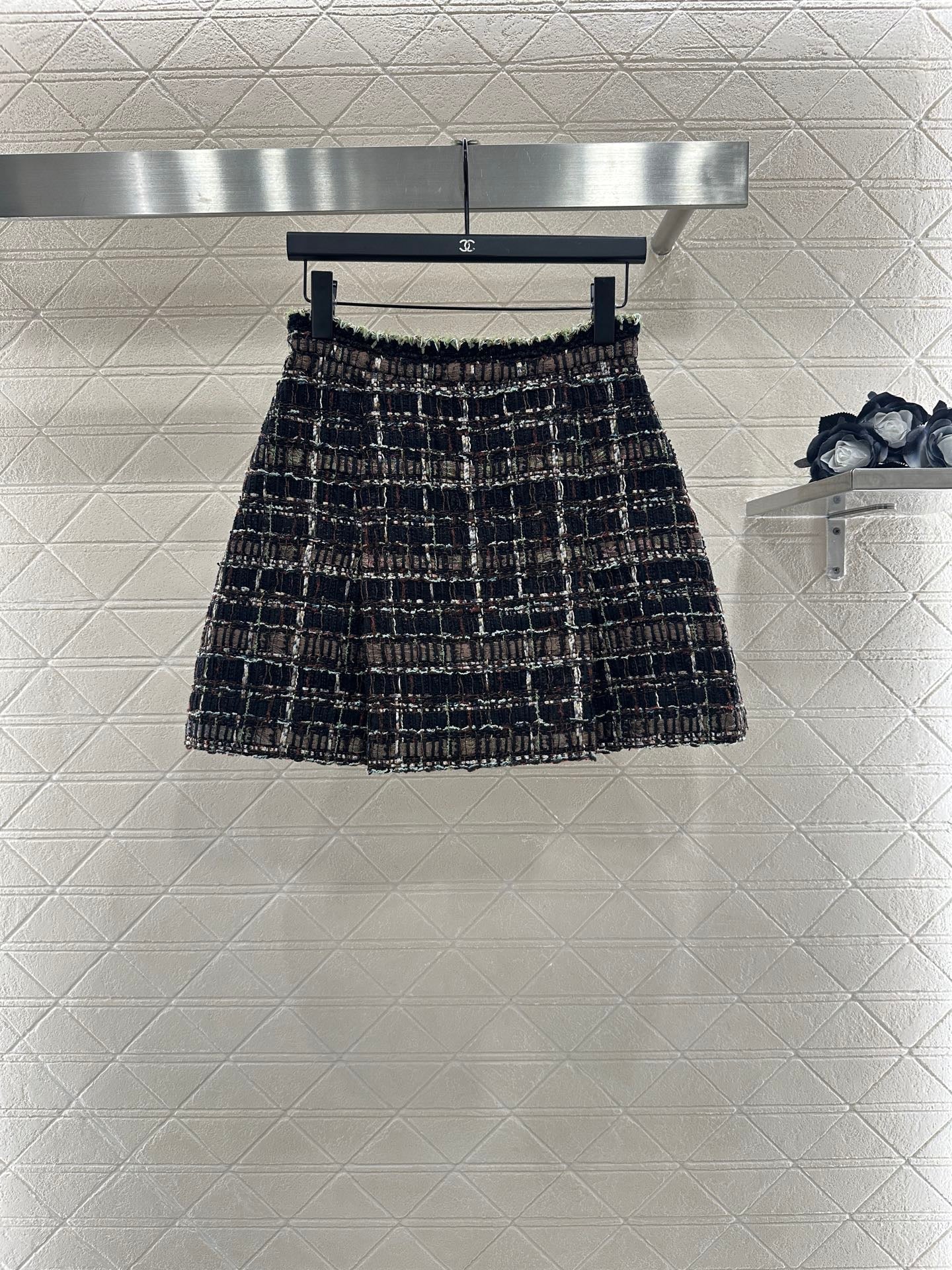 Plaid woven dress jacket and skirt set