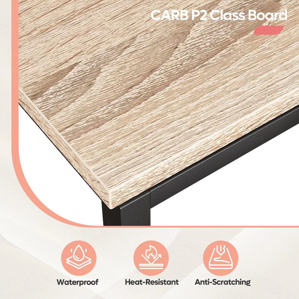 Bestier 95.2 inch L Shaped Desk with Power Outlet & Monitor Stand Oak
