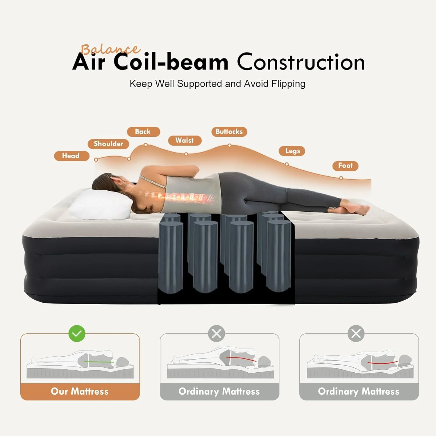 Twin Size Air Sofa Bed Mattress with Headboard and Pump,Blow Up Couch Inflatable Bed
