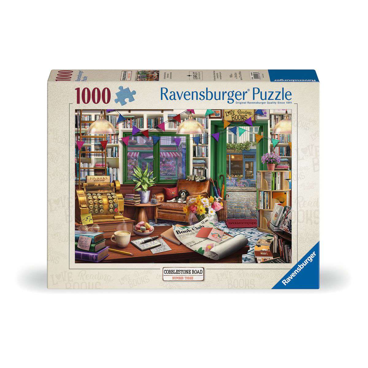 Book Lover's Shop - Cobblestone Road No. 3 - 1000 Piece Jigsaw Puzzle (Ravensburger)