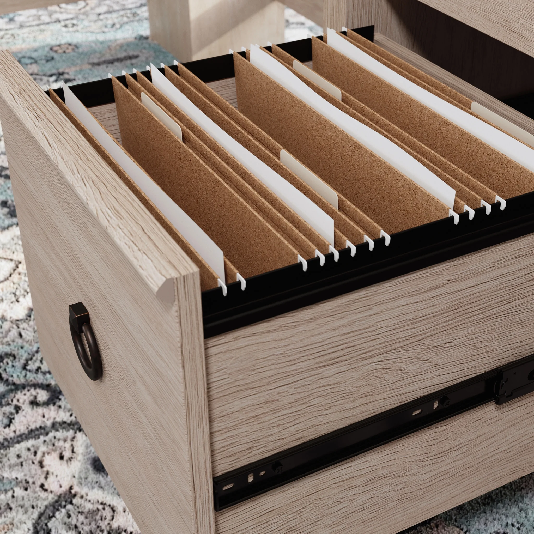 Sauder East Adara L-Shaped Computer Desk, Cascade Oak Finish