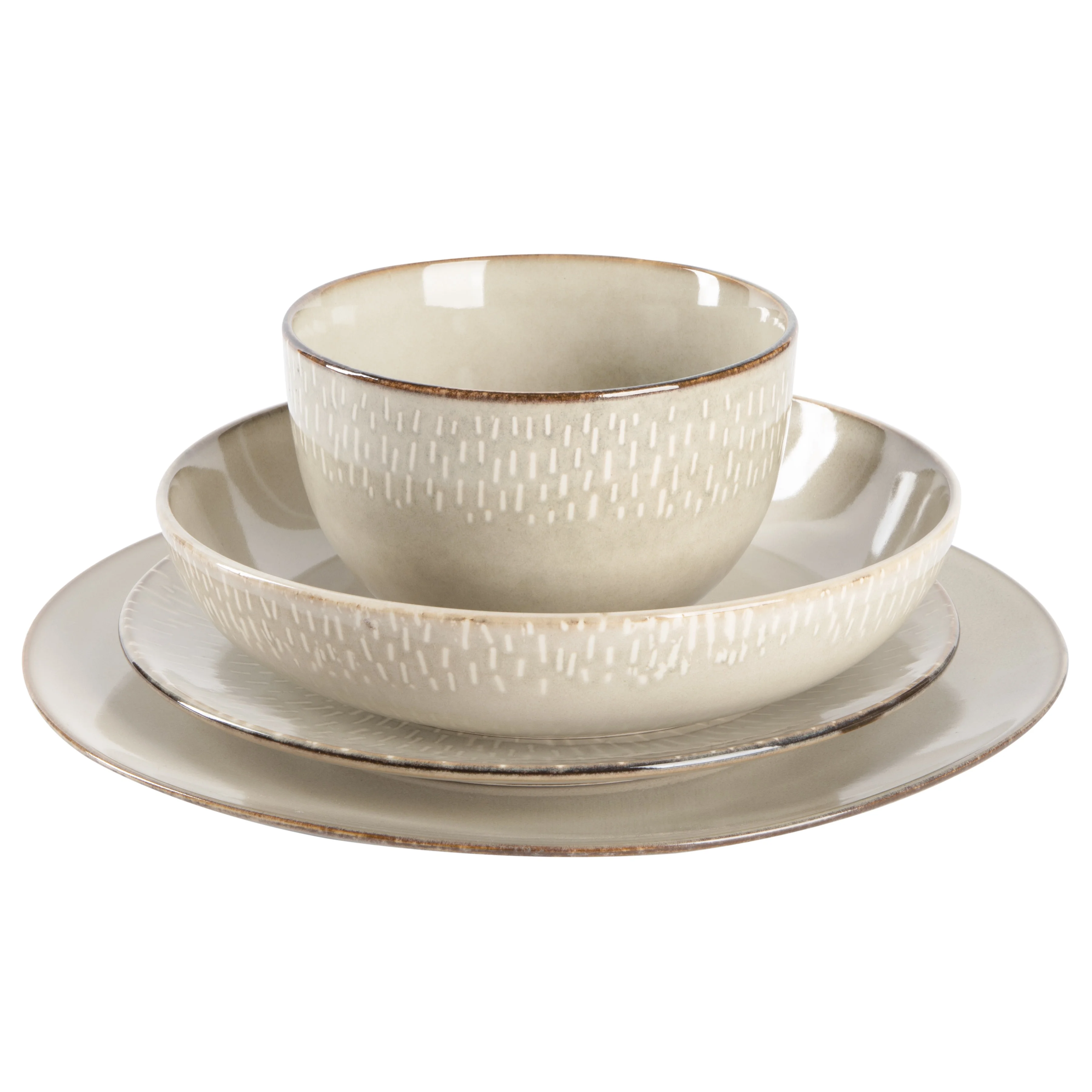 Gibson Elite Matisse 16-Piece Dinnerware Set - Taupe