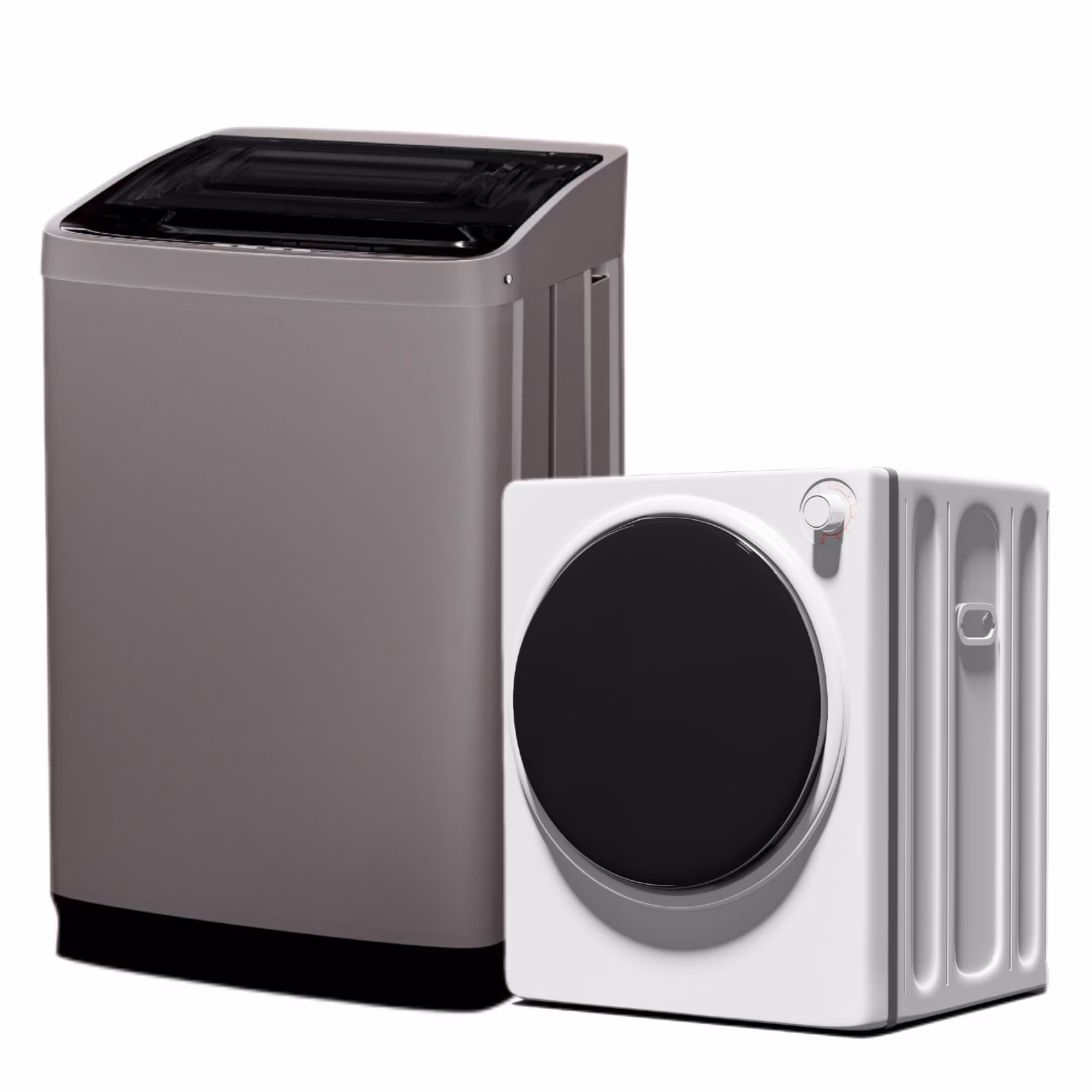 TABU Washer and Dryer Set, 19LBS Fully Automatic Washing Machine & 8.8LBS Clothes Dryer (White&White)